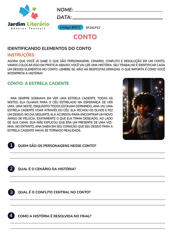 contos-fabulas-jardim-literario-generos-textuais-textual Ilustração colorida mostrando Chapeuzinho Vermelho na floresta e a Lebre e a Tartaruga em sua corrida, refletindo a magia dos contos e fábulas.